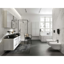 Bideu suspendat, Cersanit, Larga, oval, alb